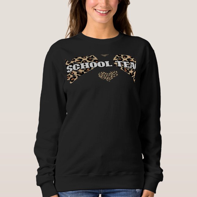 Moletom Valentines Day Preschool Teacher Cute Leopard Chee (Frente)
