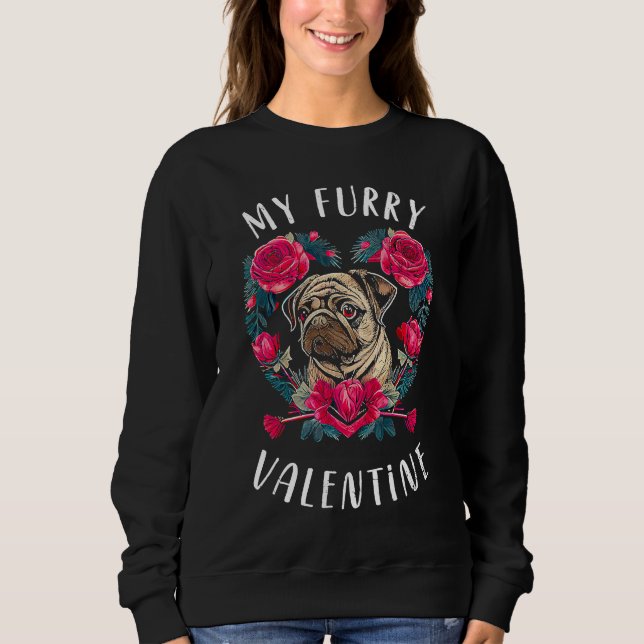 Moletom Valentine's day  Pug Valentine  23 (Frente)