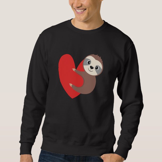 Moletom Valentine's Day Sloth Heart Sloth Animal Sloth Lov (Frente)