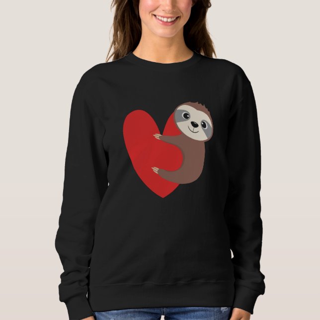Moletom Valentine's Day Sloth Heart Sloth Animal Sloth Lov (Frente)