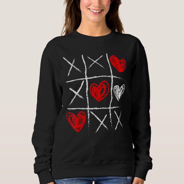 Moletom Valentine's Day Tic Tac Toe Valentine Cute Heart (Frente)