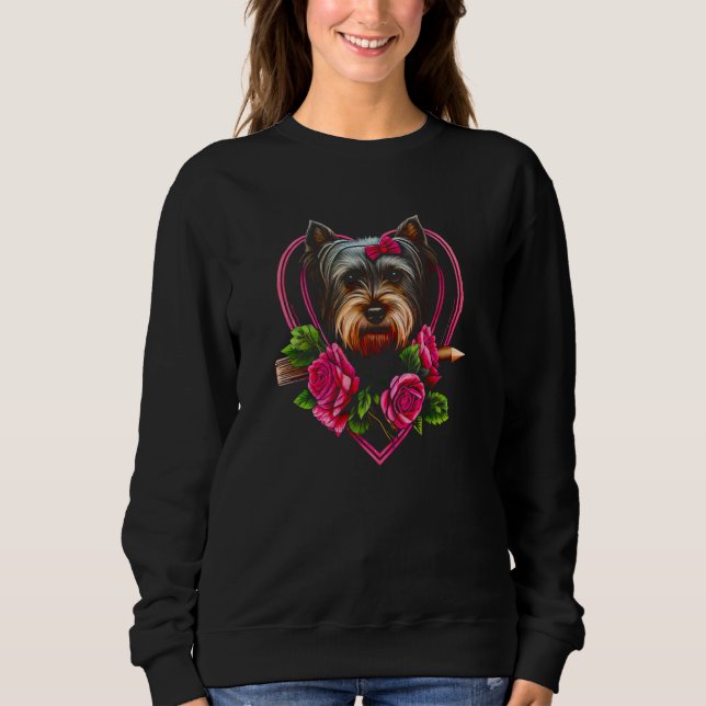 Moletom Valentine's day Yorkshire Terrier Dog Valentine  3 (Frente)
