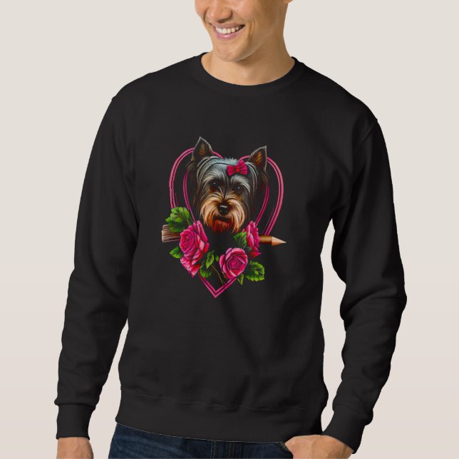 Moletom Valentine's day Yorkshire Terrier Dog Valentine  3 (Frente)