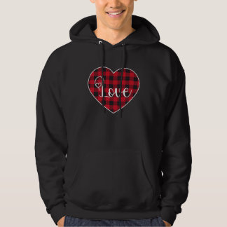 Moletom Valentine's Days Love Red Heart Buffalo Plaid Coup