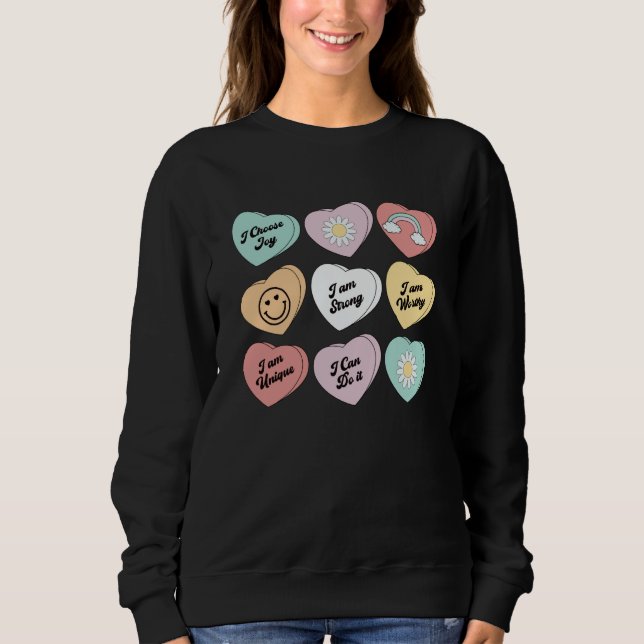 Moletom Valentines Positive Affirmations a Candy Conversat (Frente)
