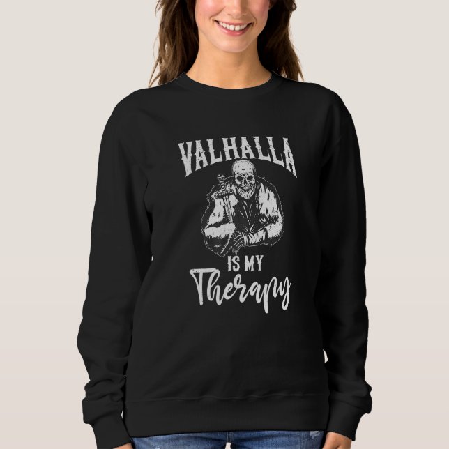 Moletom Valhalla É A Minha Terapia Em Viking Nórdico (Frente)