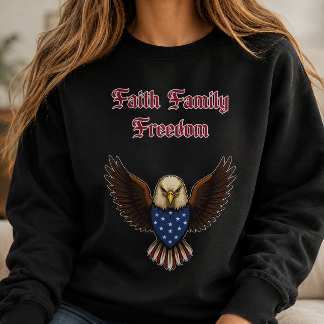 Moletom Valores Conservadores Americanos Fé Família Liberd (Criador carregado)