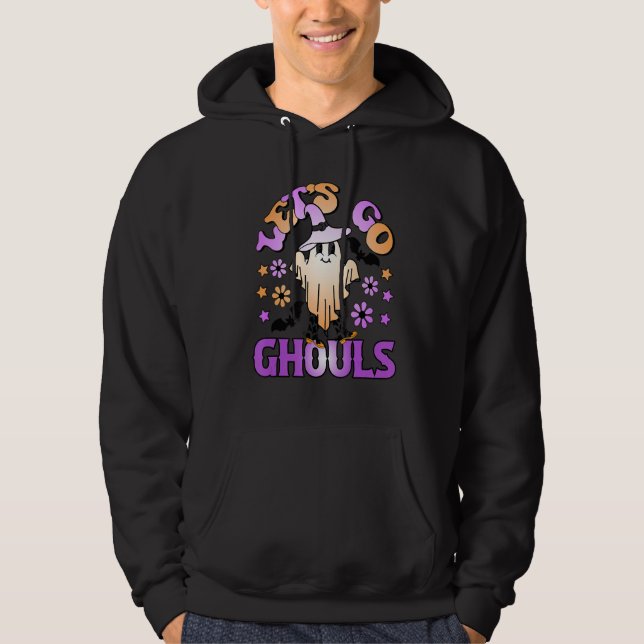 Moletom Vamos Go Ghouls Witchy Ghost Pumpkin Halloween Vin (Frente)
