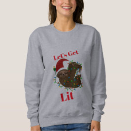 Moletom Vamos Lit Christmas Sloth Sweatshirt