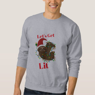 Moletom Vamos Lit Christmas Sloth Sweatshirt
