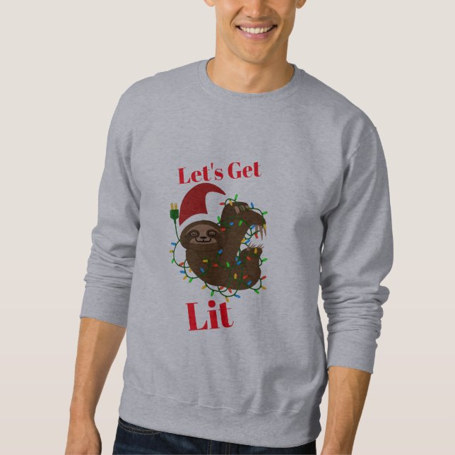 Moletom Vamos Lit Christmas Sloth Sweatshirt (Frente)