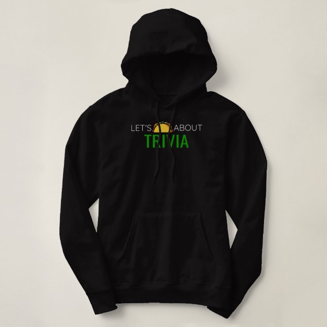Moletom Vamos Taco Sobre Trivia Night Conselho Game Night  (Frente do Design)