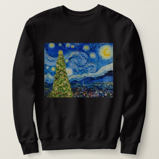 Moletom Van Gogh Starry Night - Árvore de Natal (Frente do Design)
