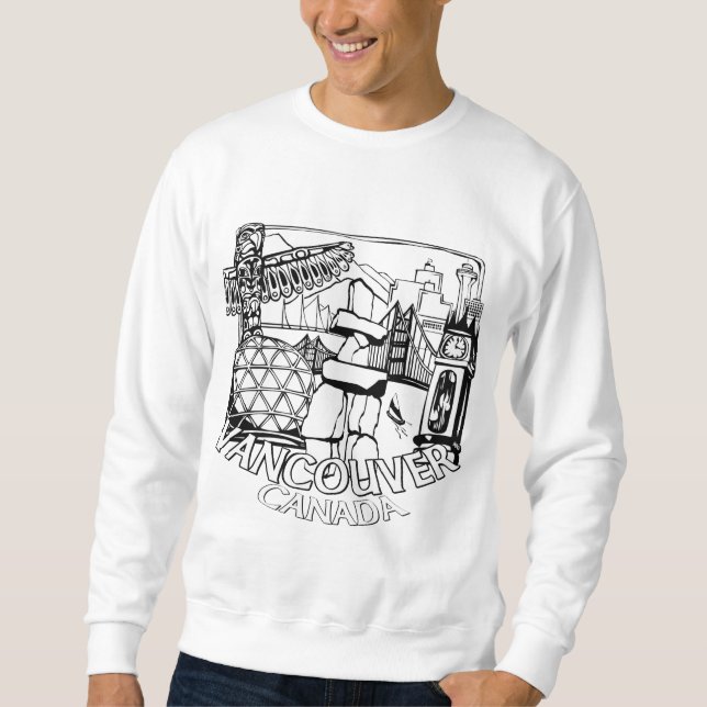 Moletom Vancouver Souvenir Sweatshirt Vancouver Art Shirts (Frente)
