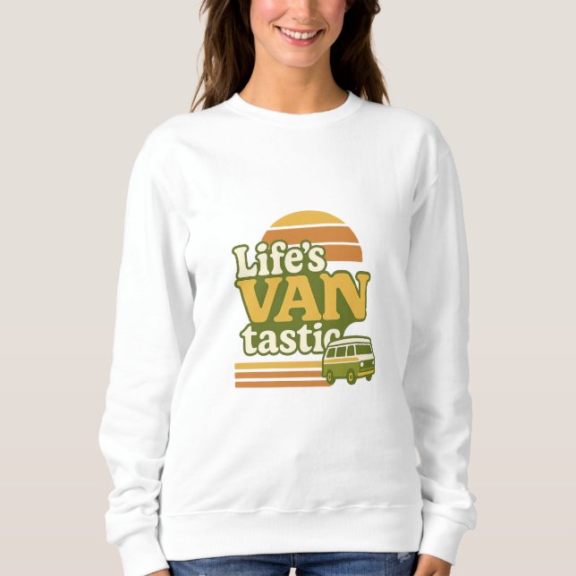 Moletom VANtastic Retro 70s Van Graphic da vida (Frente)