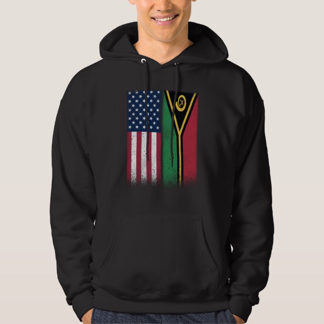 Moletom Vanuatu Vanuatu American Flags Proud USA Vanuatu (Frente)