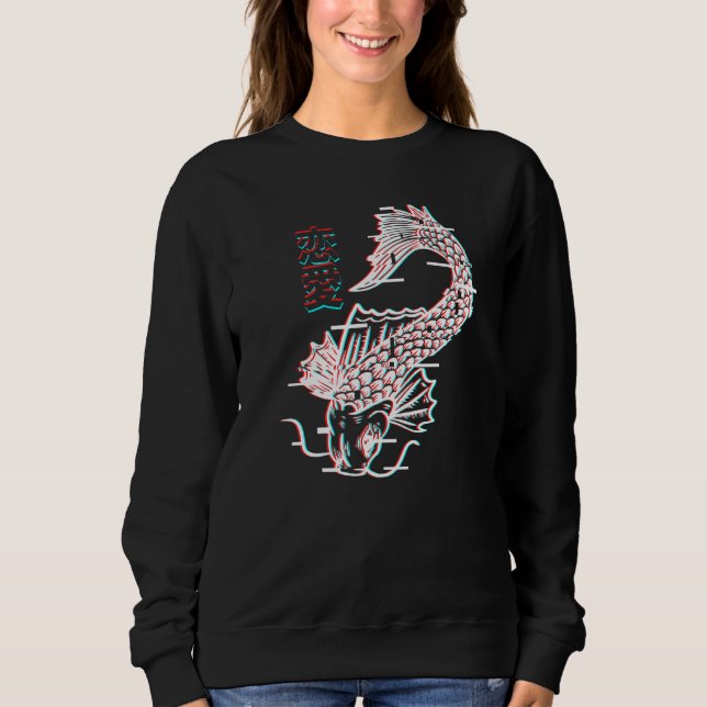 Moletom Vaporwave Aestético Japonês Koi Fish (Frente)
