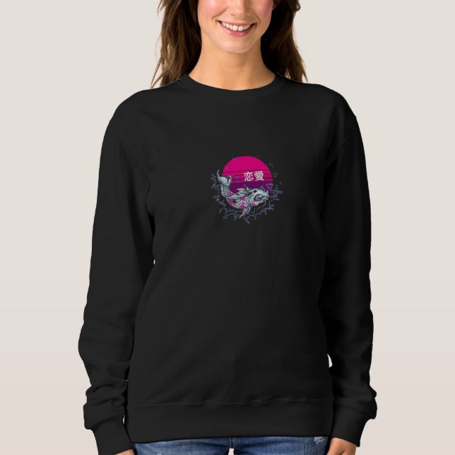 Moletom Vaporwave Aestético Japonês Koi Fish (Frente)
