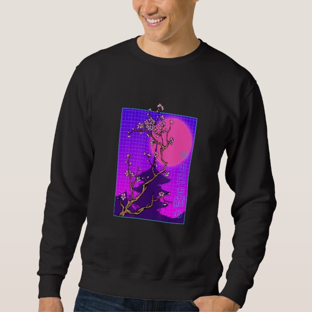 Moletom Vaporwave Japanese Cherry Blossom Japan Sakura Flo (Frente)