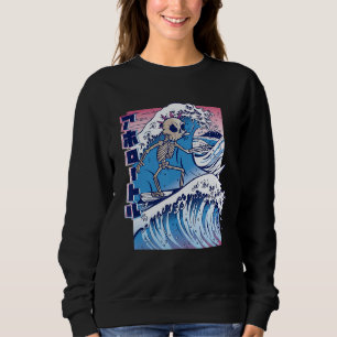 Moletom Vaporwave Kanagawa Excelente Wave Japão Surfing Sk