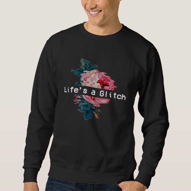 Moletom Vaporwave Life's a Glitch Flower Japanese Streetwe (Frente)