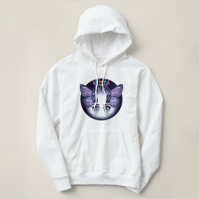 Moletom Vaporwave Skull Bebe Hoodie 💀 🎧 (Frente do Design)