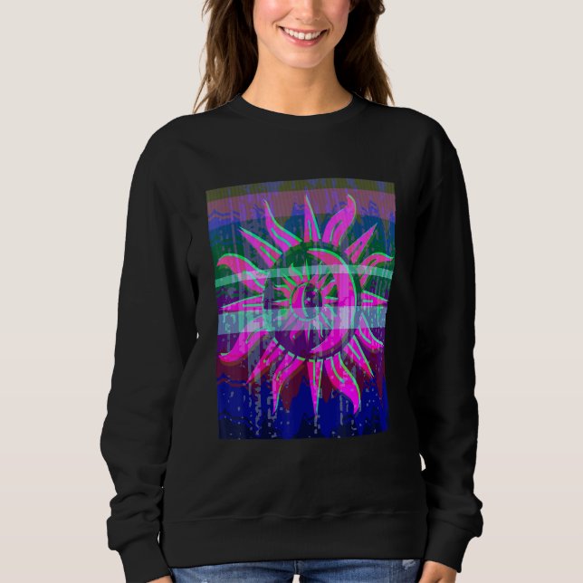 Moletom Vaporwave Sonora Colorida com Brilho (Frente)
