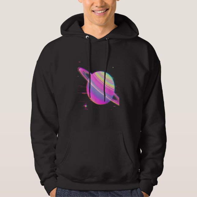 Moletom Vaporwave Synthwave Glitch Saturn 80s 90s Y2K Aest (Frente)