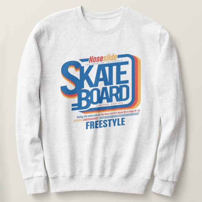 Moletom Varsity skateboard text lettering (Frente do Design)