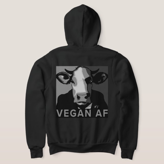 Moletom Vegan AF Pop Art Hoodie in Black and White (Postura das costas)