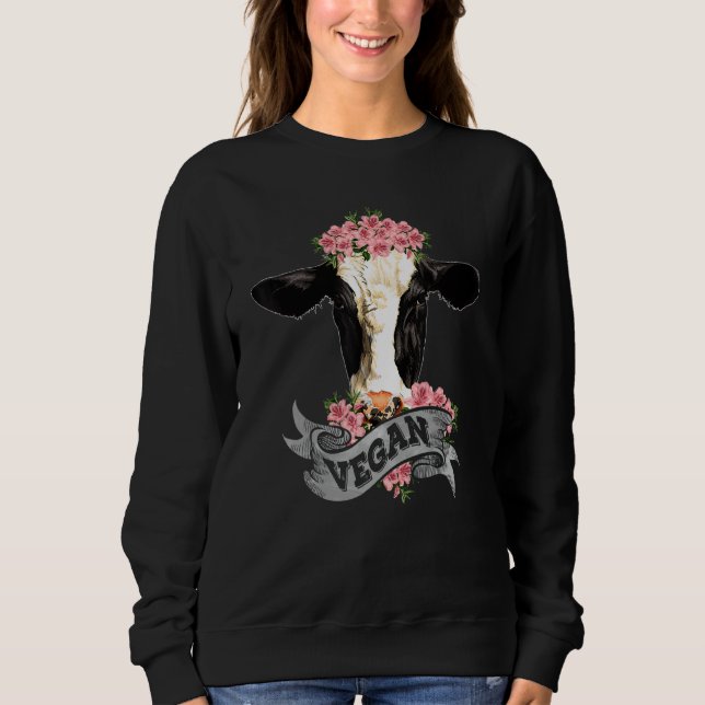 Moletom Vegan  Cow With Flower Headband (Frente)