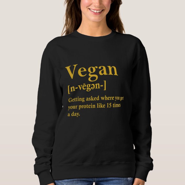 Moletom Vegan Definition Vegetarian Memória Para Mulheres  (Frente)