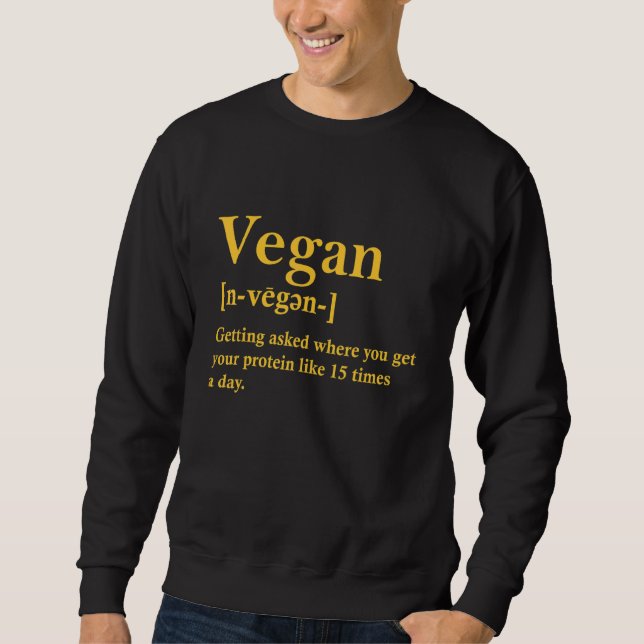 Moletom Vegan Definition Vegetarian Memória Para Mulheres  (Frente)