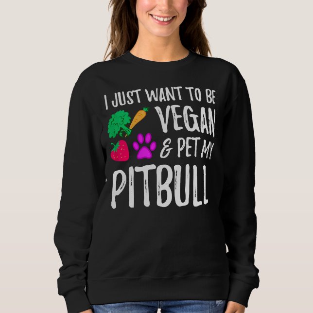 Moletom Vegan Pitbull Cão Mãe Vegetariana Engraçada (Frente)