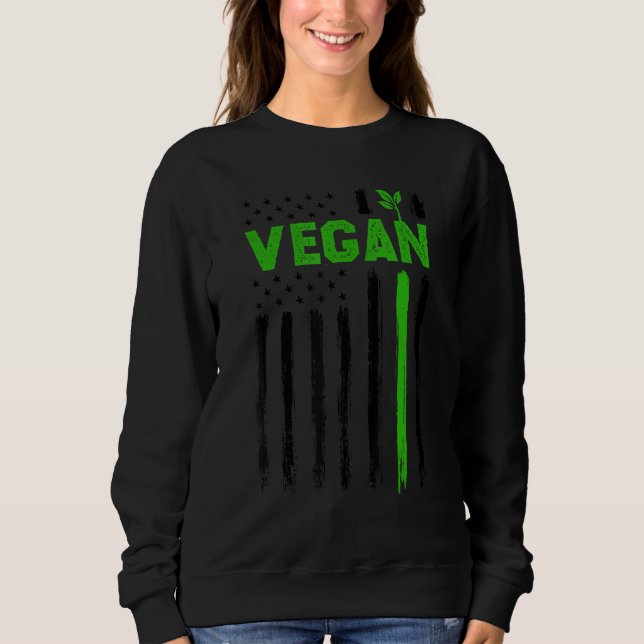 Moletom Vegan USA American Flag Vegetarian Farming Vegan 4 (Frente)