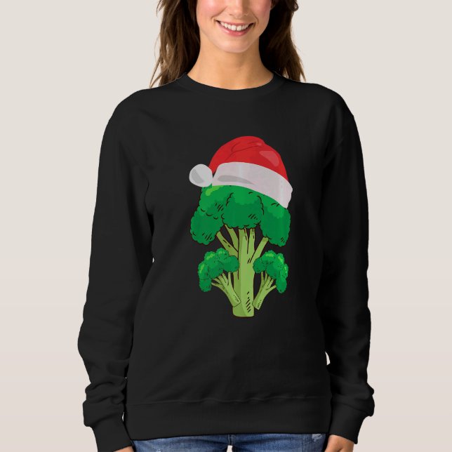 Moletom Vegetarianos de Roupa de Natal do Broccoli Santa H (Frente)