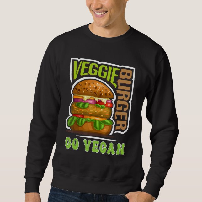 Moletom Veggie Burger Go Vegan Vegetarian Vegetable Plant  (Frente)