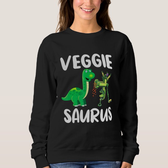 Moletom Veggiesaurus Vegetarian Dino No Meat Plant Based D (Frente)