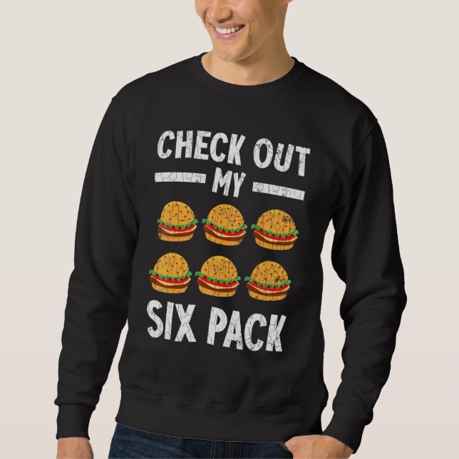 Moletom Veja Meu Gráfico de Cheeseburger de Seis Pacotes (Frente)