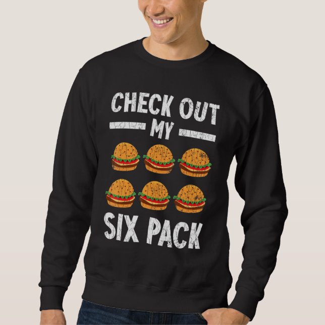 Moletom Veja Meu Gráfico de Cheeseburger de Seis Pacotes (Frente)