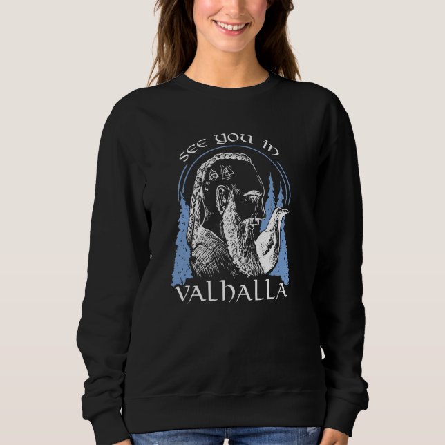 Moletom Vejo Você No Valhalla  Guerreiro Viking (Frente)