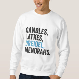 Moletom Velas Latkes Dreidel Menorahs Divertido Hanukkah J
