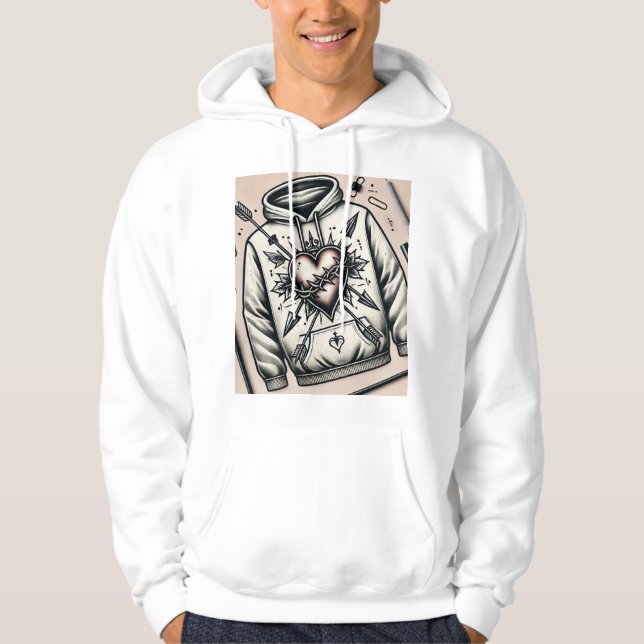 Moletom Velho Colégio Cardíaco Tatuagem Hoodie (Frente)