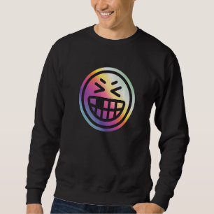 Moletom Velho Raver Skool Antigo Raving Face de Arco-íris