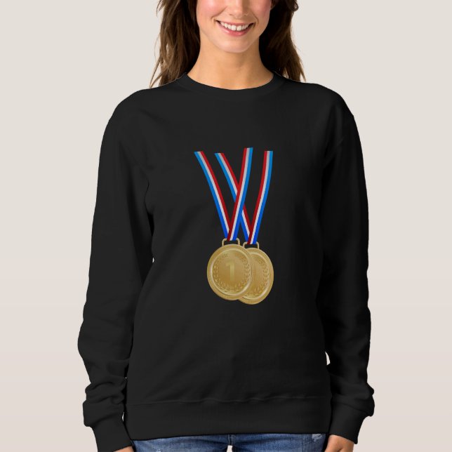 Moletom Vencedores e Campeões - Medalhas Douradas engraçad (Frente)