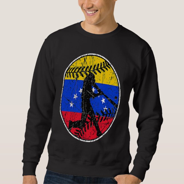 Moletom Venezuela Flag Baseball Hitter Venezuelan Flag (Frente)