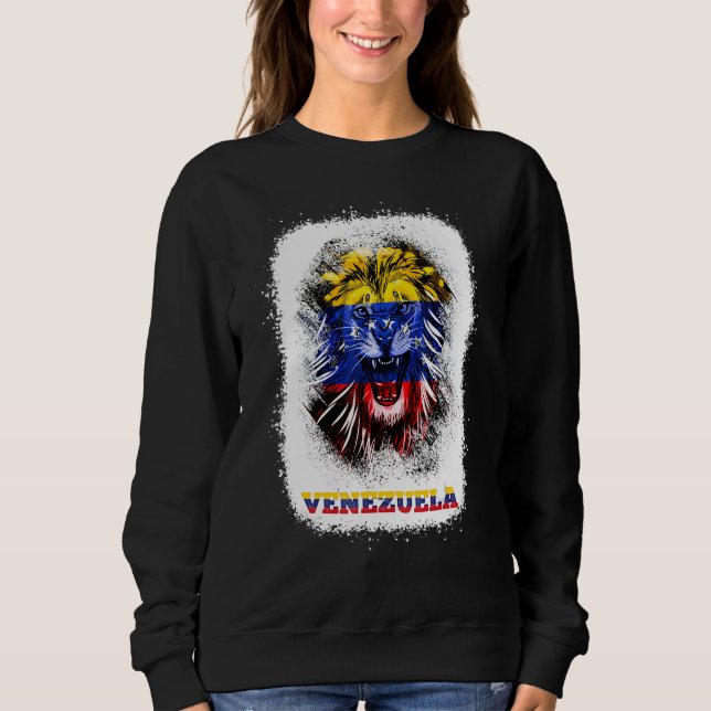 Moletom Venezuela Flag With Lion Face Venezuelan Pride Des (Frente)