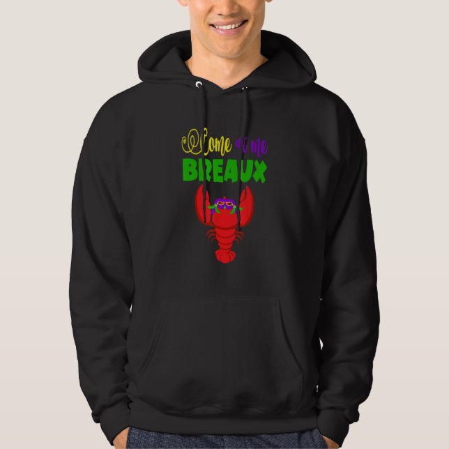 Moletom Venha Até Mim, Breaux Clássico Crawfish Com Máscar (Frente)