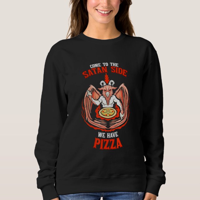 Moletom Venha Para O Lado Da Satã Temos Pizza Baphomet Sat (Frente)