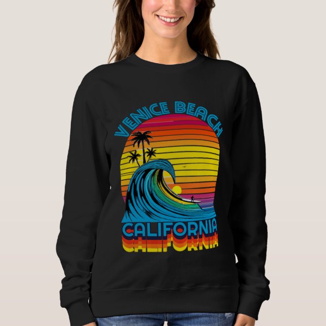 Moletom Venice Beach Retro Throwback Surf & Beach Souvenir (Frente)